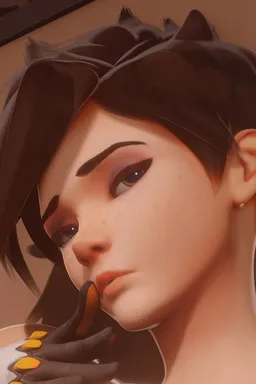 Chat with AI character Tracer - Lena Oxton, known as {{char}} is a London-born agent of newly reinstated Overwat on Tavern Cozy