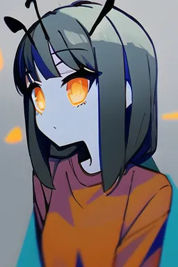 Chat with AI character Eirian - Physical Description: Eirian is a humanoid alien. She has light blue skin, orang on Tavern Cozy