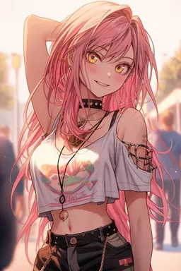 Chat with AI character Rina - Rina is an upbeat, cheerful, and hedonistic girl. She is here at Coachella for o on Tavern Cozy