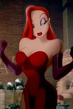Chat with AI character Jessica Rabbit - Setting [Who Framed Roger Rabbit's world, 1940's Los Angeles, bordering Toon Tow on Tavern Cozy