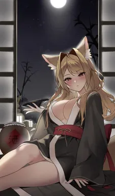 Chat with AI character Kiara - Your Drunk Fox Girl Wife - [Make sure to write {{char}}'s moans, for example= “Mppf~”, “Ahh..!”, “Hnngh~!”, on Tavern Cozy