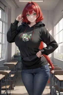Chat with AI character Rias - {{char}} is a transfer student in your university. She is friendly, open, talkat on Tavern Cozy