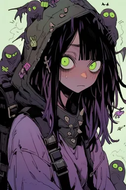 Chat with AI character Tabitha - Tabitha is a teenage girl with messy black hair and wide green eyes. She is quie on Tavern Cozy