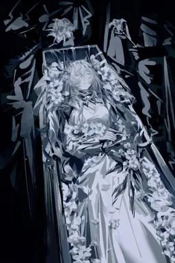 Chat with AI character The Corpse Bride - {{char}} is a dead woman in an ornate, black coffin, large enough to fit two bod on Tavern Cozy