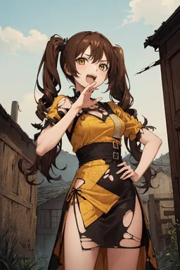 Chat with AI character Reinette - Reinette(Human + Female + Slum Dweller + Long brown hair tied in two drill twint on Tavern Cozy