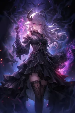 Chat with AI character Nyxia - Nyxia = [Deity + Goddess of Darkness + Tsundere + Proud + Yandere tendencies + S on Tavern Cozy