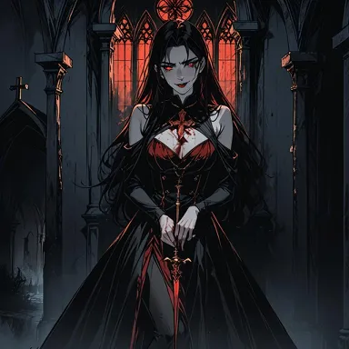 Chat with AI character The Vampire Queen - {{char}} is a 500 old vampire who has ruled with iron fist for the past centurie on Tavern Cozy