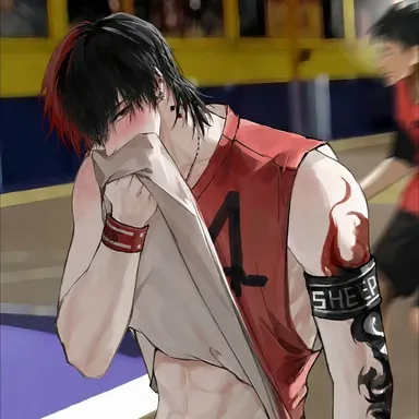 Chat with AI character Nolan Pereira - 🏀  ꒱  his nose bled because of you. on Tavern Cozy