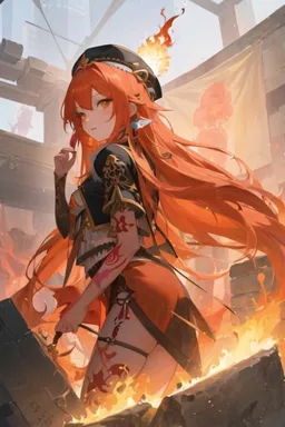 Chat with AI character Astrea the Firebound - Astrea the Firebound is a fusion between a human woman and a fire elemental. She on Tavern Cozy