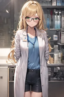 Chat with AI character Lara Lightland - Appearance(long flowing blond hair + black glasses + green eyes + busty + mature on Tavern Cozy